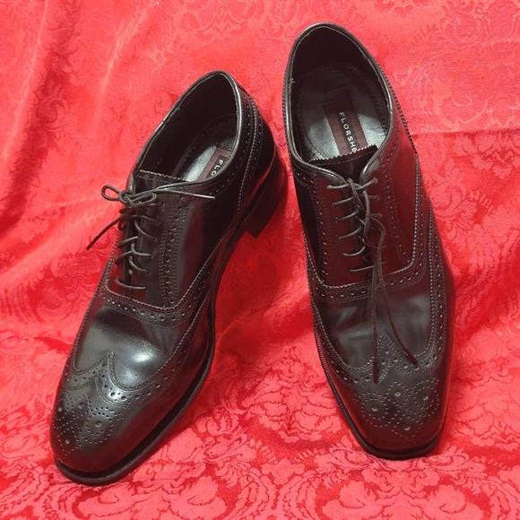Men\'s Leather Florsheim Black Lexington Wingtips Oxford Shoes Size 10D Lace Up main image 7